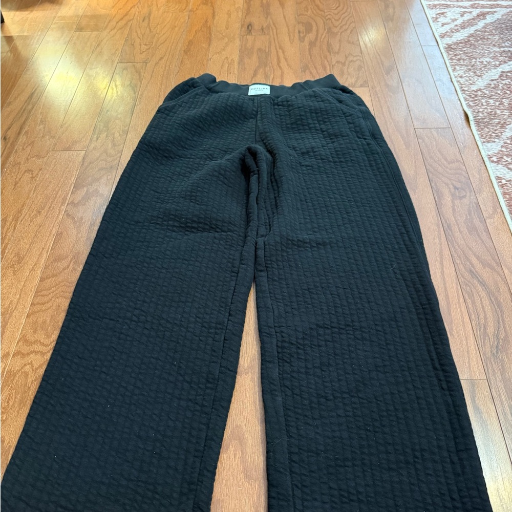 Aerie  Black Textured Joggers